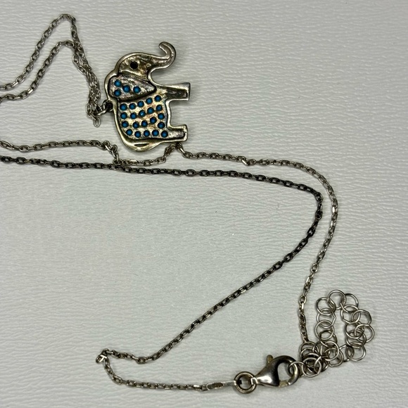 Isabella M Boston Sterling Silver and Turquoise Elephant Necklace - Picture 8 of 9